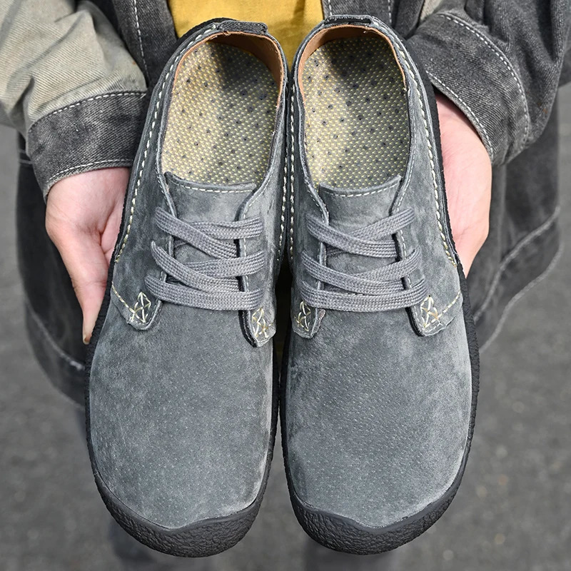 Mens casual shoes sports shoes fashionable suede leather shoes comfortable flat bottomed driving shoes Zapatos De Hombre large mens shoes 240605