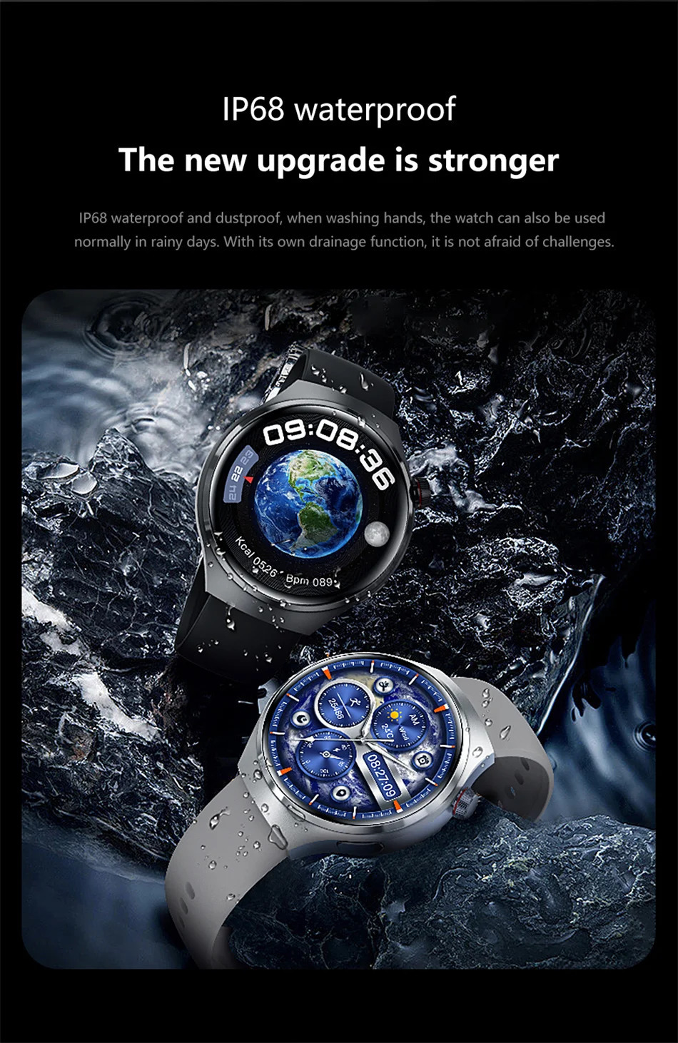 Pour GT4 Pro GPS NFC montre intelligente hommes 360*360 AMOLED écran fréquence cardiaque Bluetooth appel IP68 étanche homme Smartwatch 240601