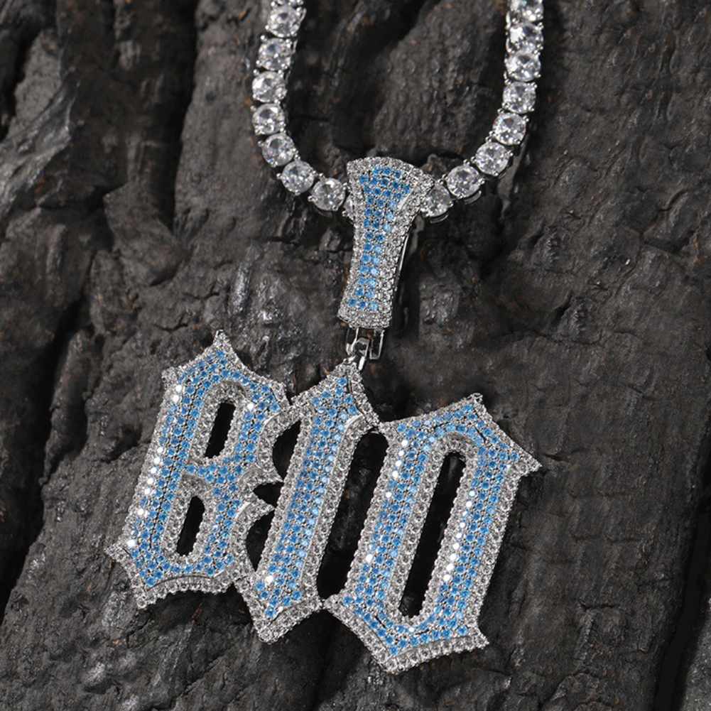 Hip Hop DIY Custom A-Z 0-9 Burr Letters Pendant Necklaces Real Gold Plated Jewelry