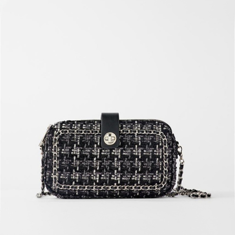 New patchwork soft cloth single shoulder crossbody bag chain small square bag versatile small fragrant bag noble women's handbag