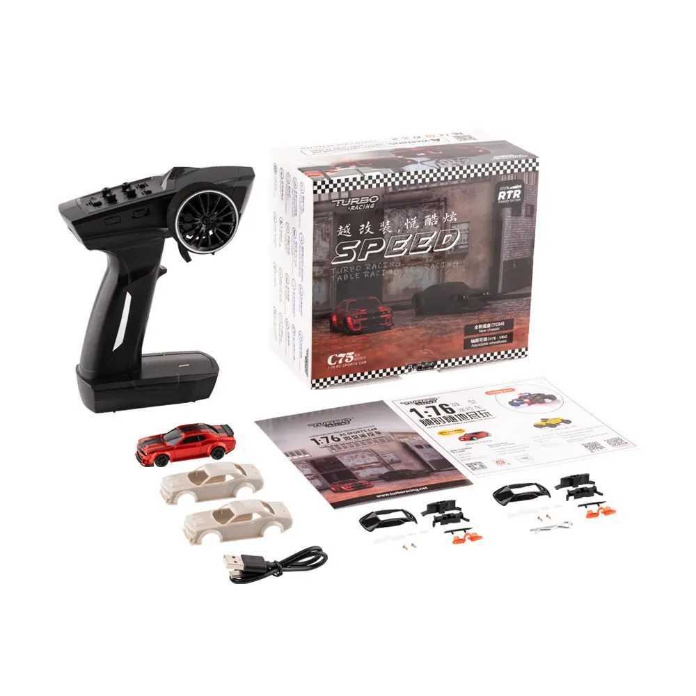 Electric/RC Car Turbo Racing 1 76 C71 C72 C73 C74 C75 RTR Tablet Running Toy Off Road RC Car Proportional Remote Control Toy Adult T240604