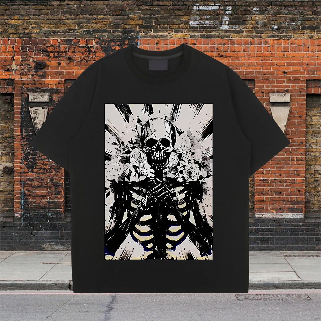 Loose Man T Shirts High Street Hip Hop Crew Neck Cotton Mens Tshirts 2024 New Custom Printing Tees Shirts