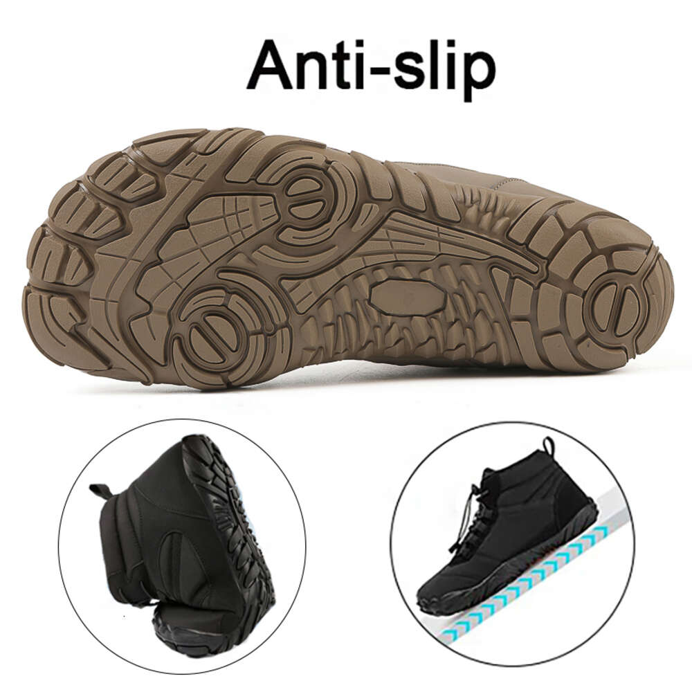Winter Trekking Warm Fur Lined Snow Barefoot Outdoor Water Resistant Ankle Booties Men Women Hiking Boots