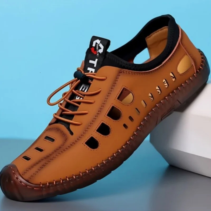 Mens sandals casual mens non slip breathable soft soles casual sports beach shoes trendy 240605