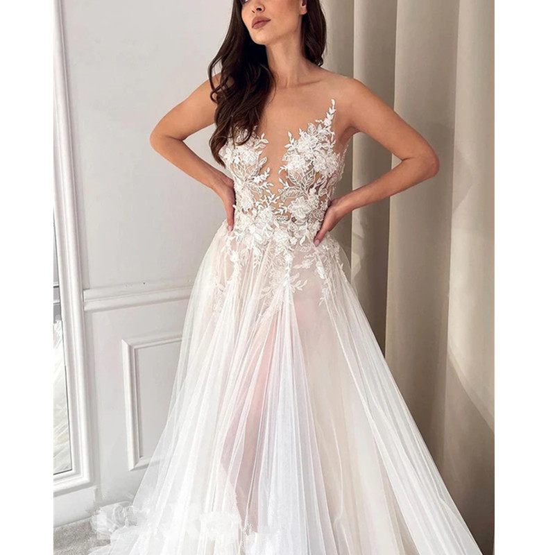 2024Elegant Long V Neck Satin Plus Size Wedding Dresses Sleeveless with Bow A Line Sweep Train Bridal Gowns for Women