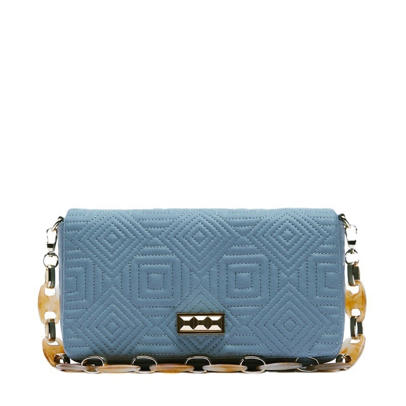 New women's bag with beaded chain simple and versatile French stick bag fashionable and trendy one shoulder small square bag high-end commuting b