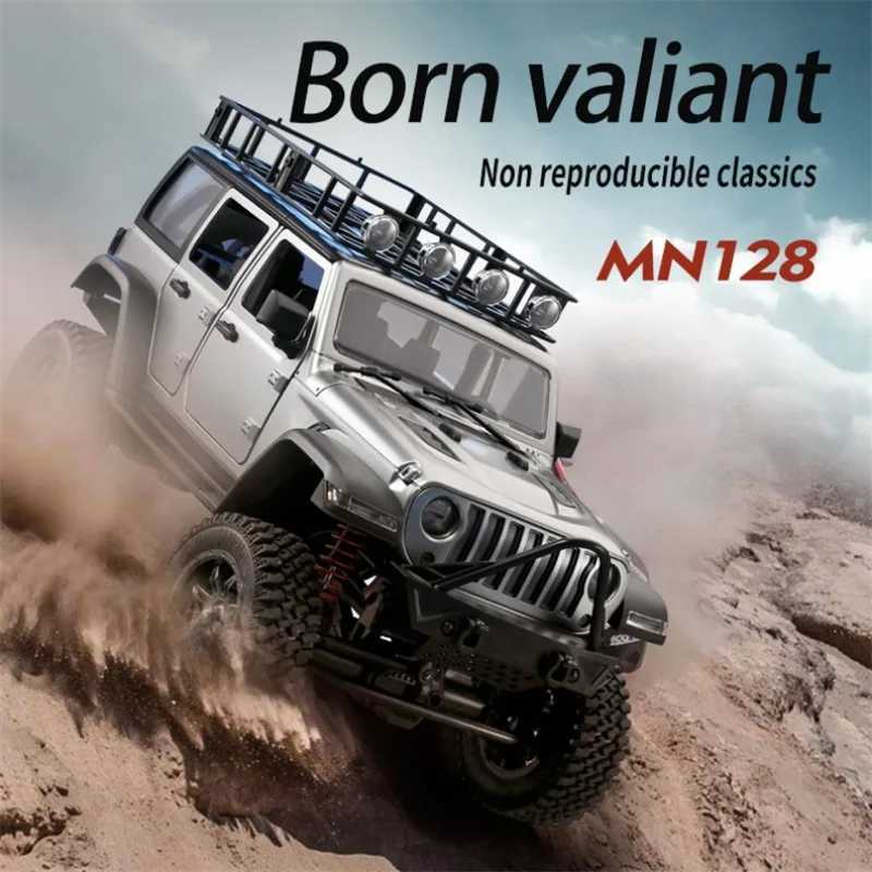 Free shipping Electric/RC RC Track 4x4 MN128 2.4G Climbing Professional with LED Light Full Scale Remote Control Car Toy Suitable for Boys Gift