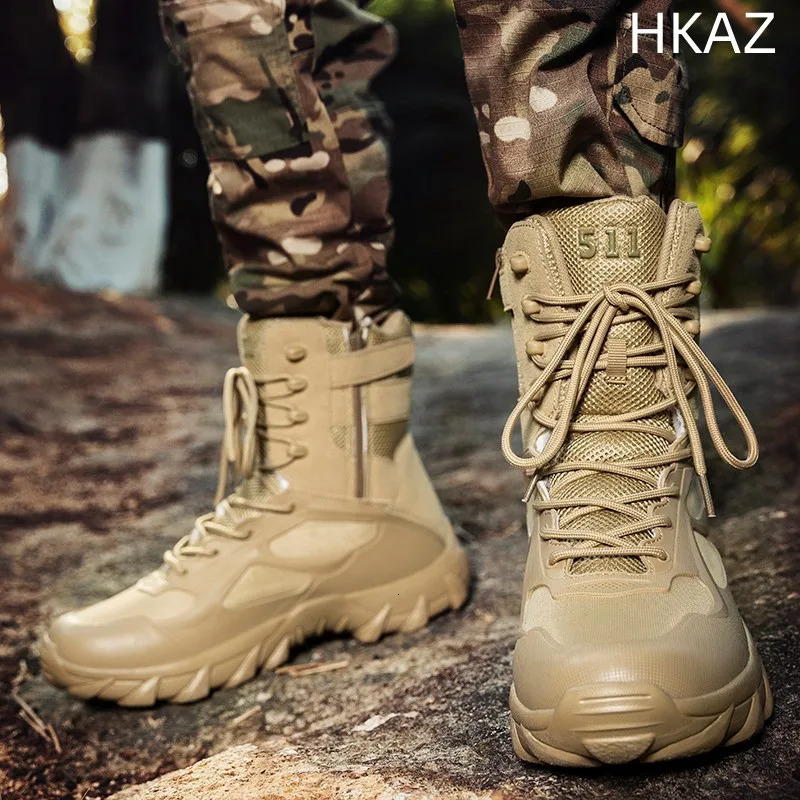 Mens Comfortable Breathable Wear resistant Anti slip Outdoor Field Training Boots Spring and Autumn Main Push Large Size 240605