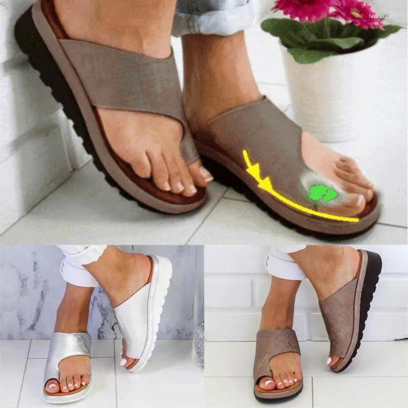 Sandals Women Comfy Platform Flat Shoes Ladies Woman Sandalie Sandal Orthopedic Bunion Corrector 41