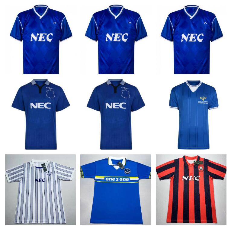 EFC 1985 1995 1997 Everton Rotterdam FERGUSON Retro SOCCER JERSEY Kanchelskis RIDEOUT LIMPAR 86 87 88 97 98 HINCHCLIFFE Jackson STUART Home HORNE Football SHIRTS