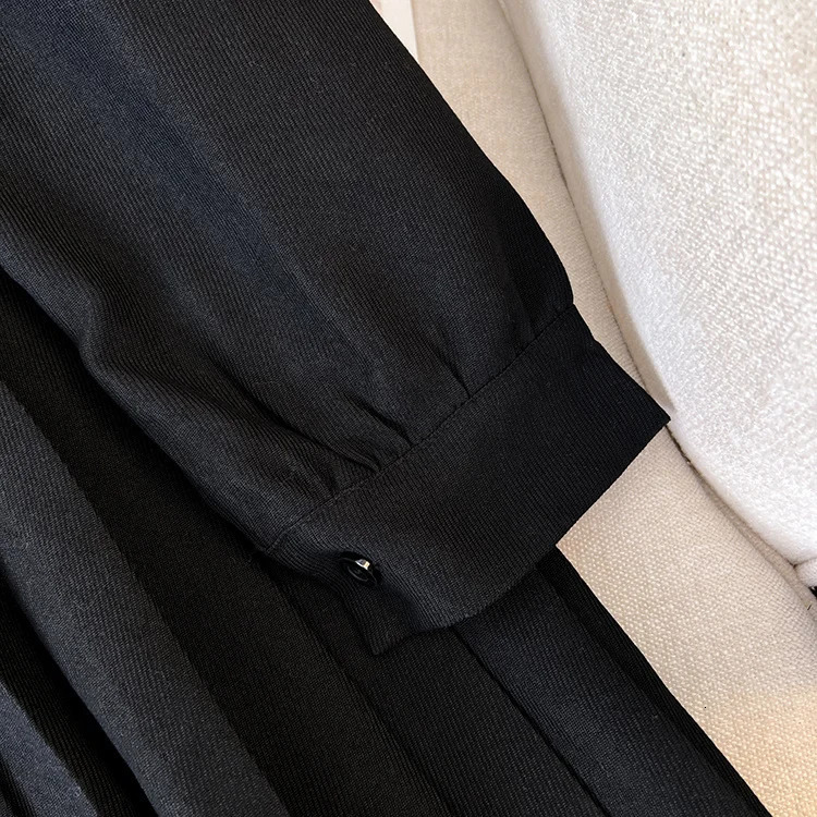 Large Size Womens Clothing Spring Slimming Tweed Vest Pleated Dress Two-Piece Set 240529