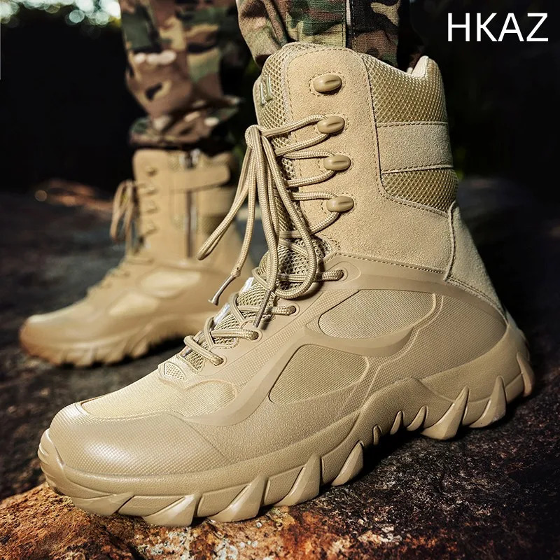 Mens Comfortable Breathable Wear resistant Anti slip Outdoor Field Training Boots Spring and Autumn Main Push Large Size 240605