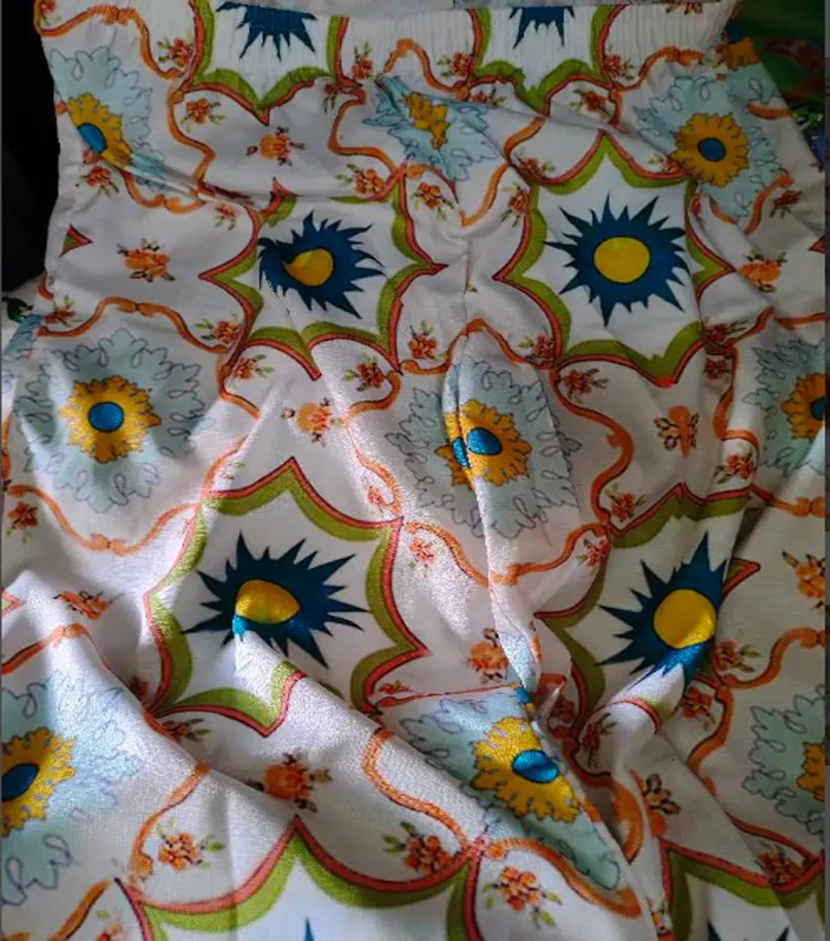 Two-Piece Set Women Suit Graffiti Print Short Sleeved Lapel Shirt and Elastic Waist Casual Wide Leg Pants Home Loose Outfits 240603