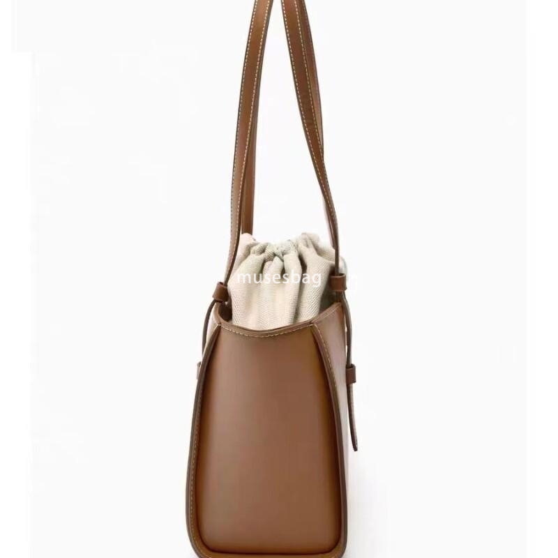 Advanced Korean Underarm Bag New Fashion Shoulder Bag Versatile White City Style Drawstring Strap Mouth Handheld Crossbody Bag