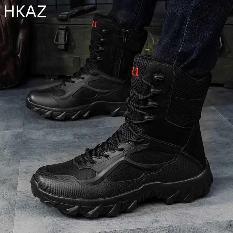 Mens Comfortable Breathable Wear resistant Anti slip Outdoor Field Training Boots Spring and Autumn Main Push Large Size 240605