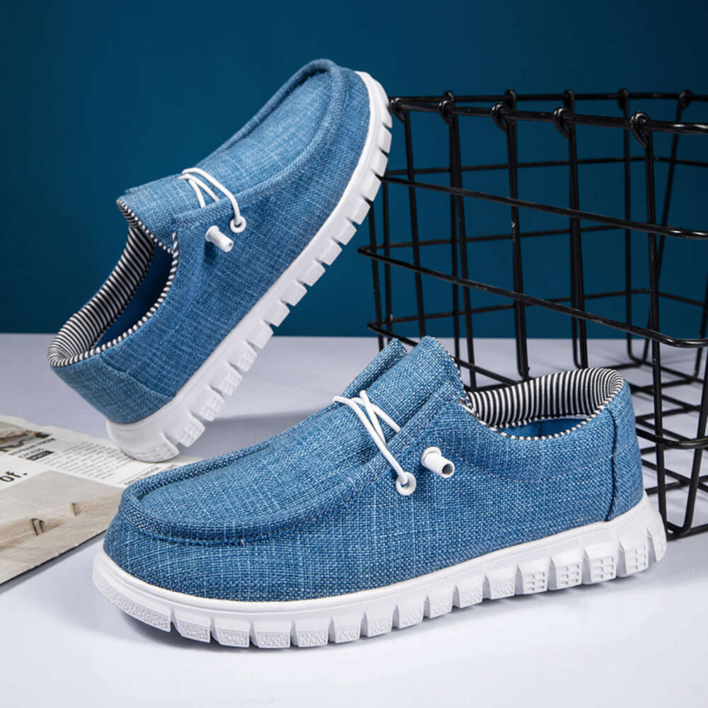 Summer Canvas Shoes for Women Classic Loafers Breathable and Comfortable Slip-On Walking Sneakers Unisex Boat shoes b590b