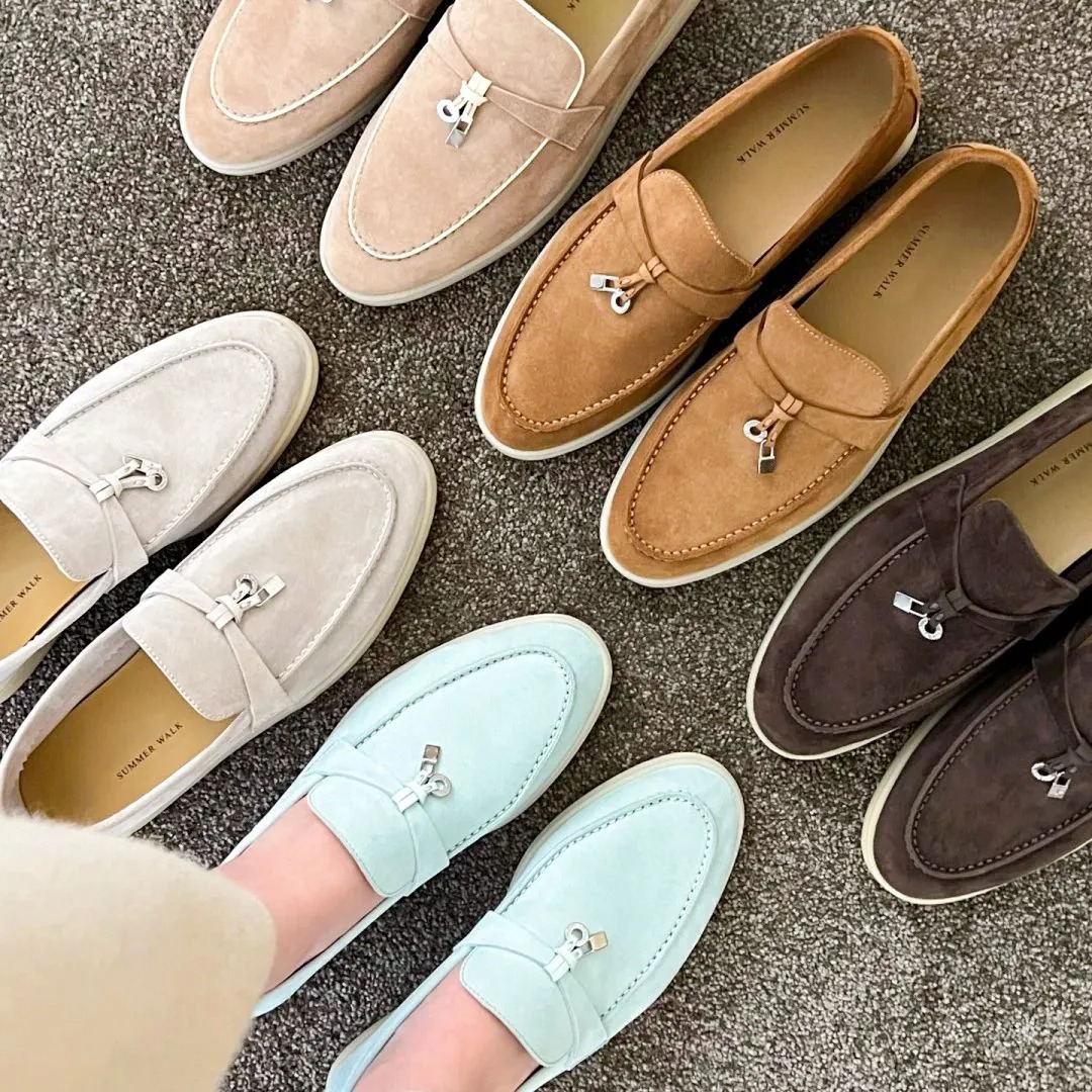 Summer walk Woman Flat Heel Casual shoes man tasman loafers Luxury walkman suede dress Designer shoe moccasin slip on Outdoor run shoe low top sneakers Leather shoes