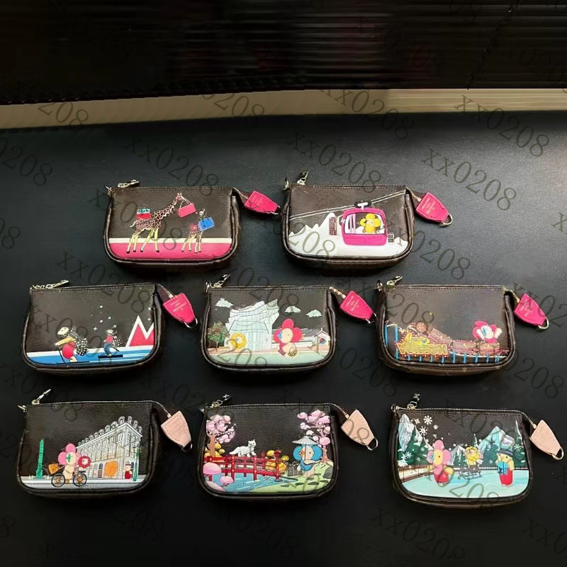 Designer Women's Small Handbag with Chain, One Shoulder, Handheld Printed Leather Change Bag M58009.