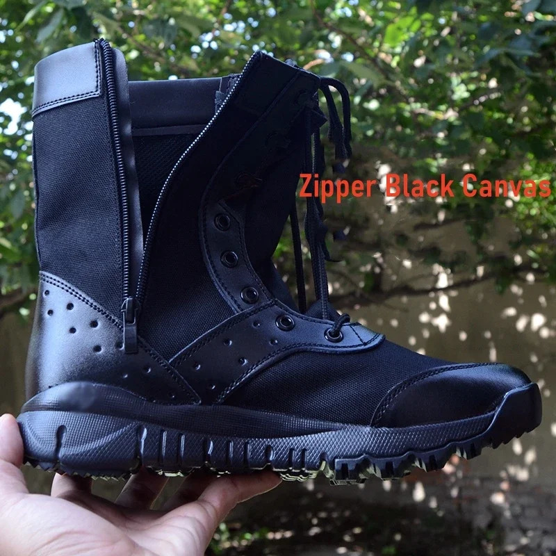 Summer Combat Training Boots Work Shoes Lightweight Mesh Breathable Military Tactical Boots 34-49 Plus Size Outdoor Hiking Boots 240605