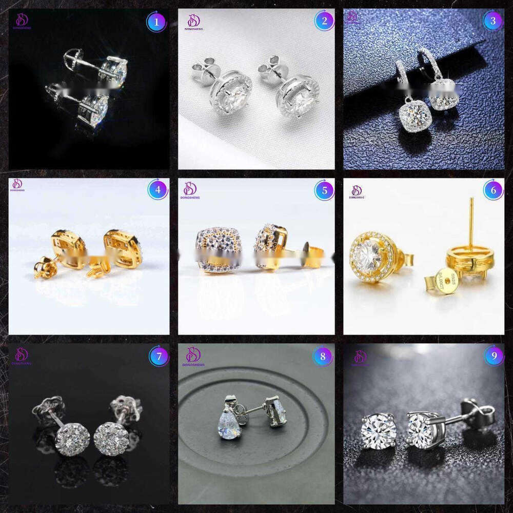 Custom Fashion Finey Jewelry Sterg Sier Earrings Ice Out Vvs Moissanite Dia Earring for Woman