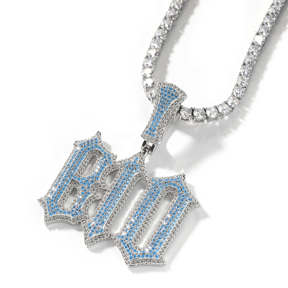 Hip Hop DIY Custom A-Z 0-9 Burr Letters Pendant Necklaces Real Gold Plated Jewelry