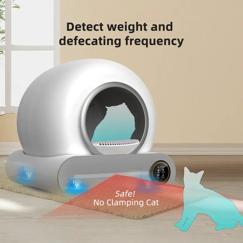 Tonepie Automatic Toilet for Cats Self-Cleaning Cat Litter Box APP Control Electric Proof Splash Sandbox Cat Pet Supplies Cat WC 240604