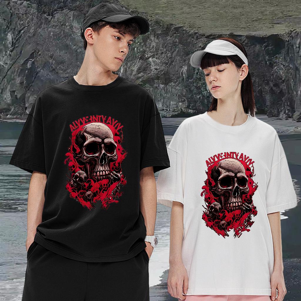 Comfortable Mens Tshirts Cotton O Neck Short Sleeves Casual Daily Wear T Shirt For Man Skull 2024 Designer Tees Shirts
