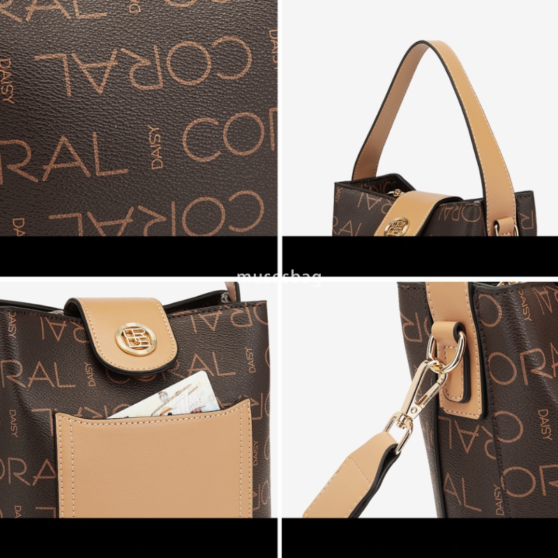 Commuter bag women's crossbody bag versatile retro tote bag bucket bag high-end fashion handbag travel backpack