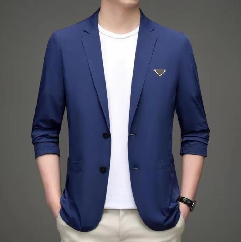 Men's Jackets Men's Summer Lightweight Fashion Blazer Sunscreen Proof Ultra-thin Smart Casual Suit Jackets Classic Solid Single Breasted