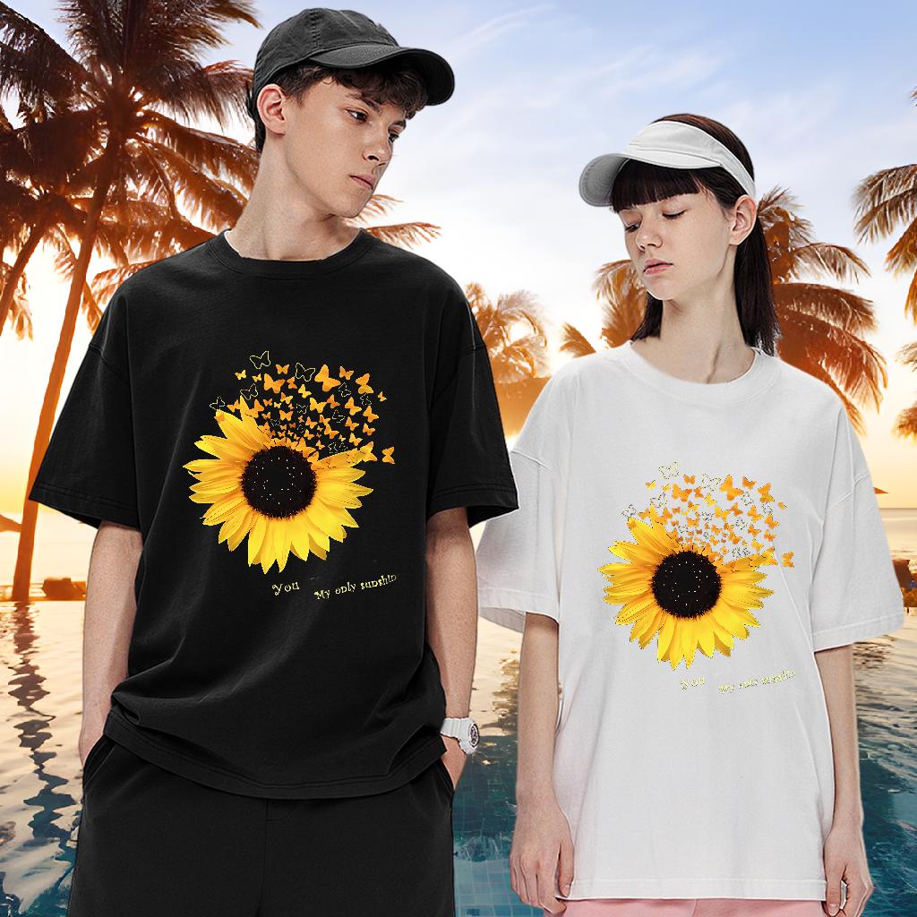 Brand Tshirt for Man Woman Cotton Breathable Short Sleeve Casual Daily Wear Man T Shirts Floral Print 2024 New Tees
