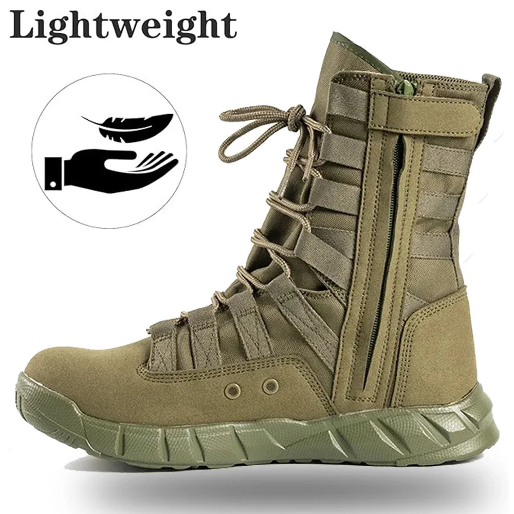 Combat boots green desert brown boots light training boots mens tactical boots Bota Masculina 240605