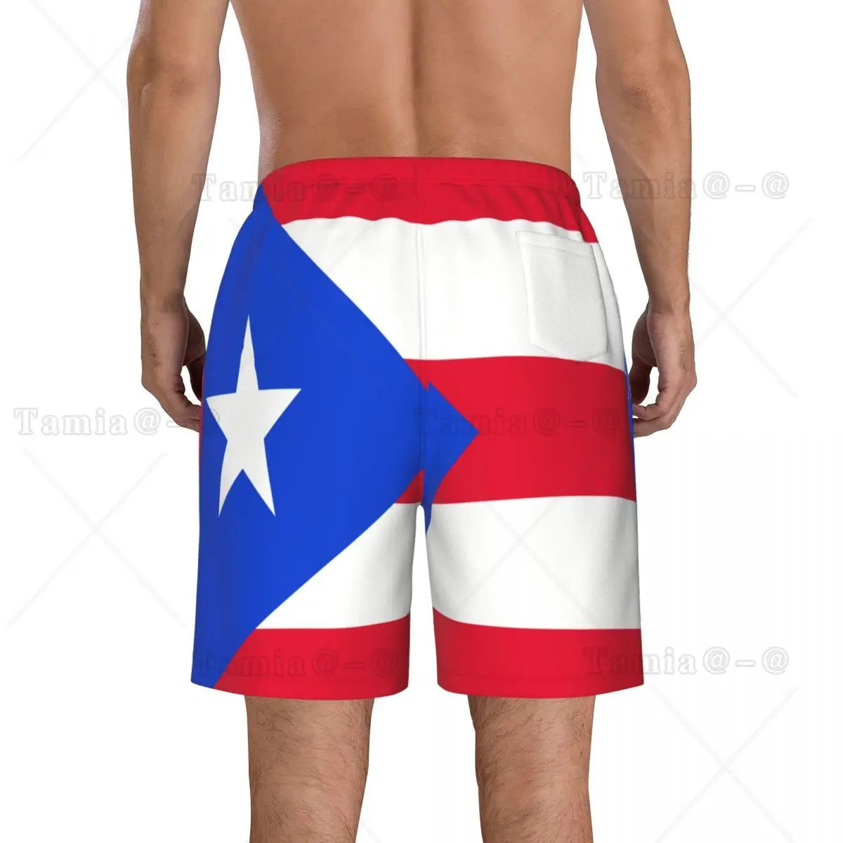 Mens Swimwear Swim Shorts Trunks Puerto Rico Flag Beach Board Swimming Swimsuits Running Sports Surffing shorts 240601