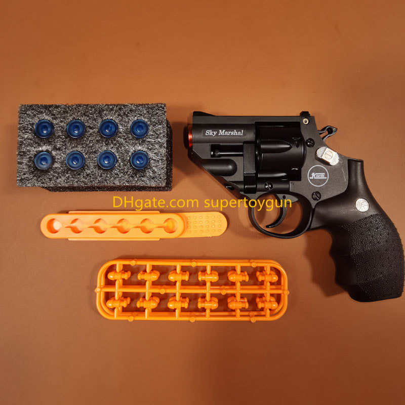Korth Sky Marshal 9mm Revolver Toy Pistol Handgun Blaster Soft Bullet Toy Gun Shooting Model For Adults Boys Birthday Gifts Outdoor CS Pubg Prop Look Real Collection