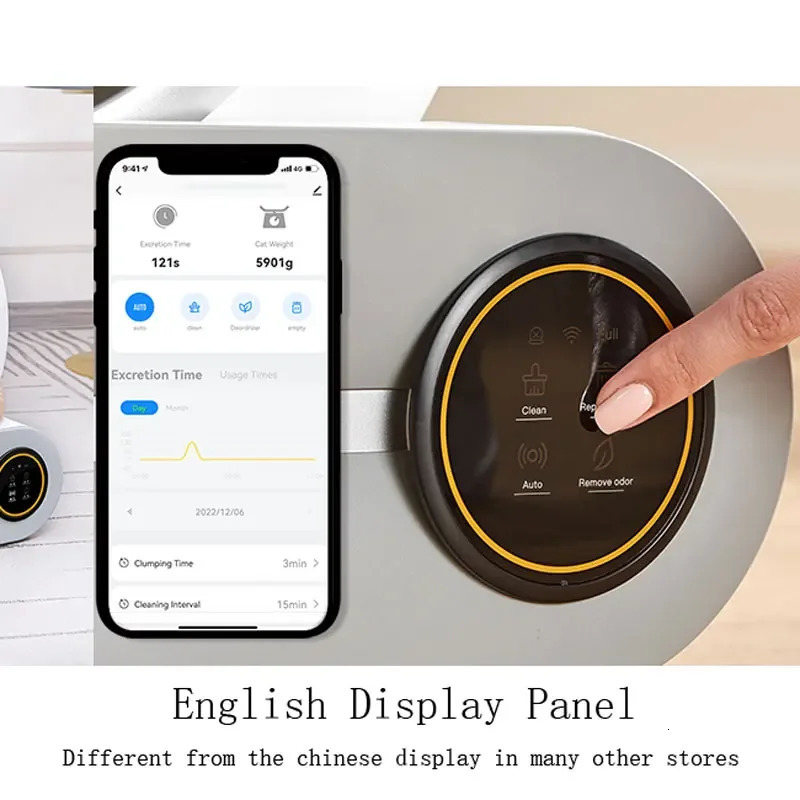 Tonepie Automatic Toilet for Cats Self-Cleaning Cat Litter Box APP Control Electric Proof Splash Sandbox Cat Pet Supplies Cat WC 240604