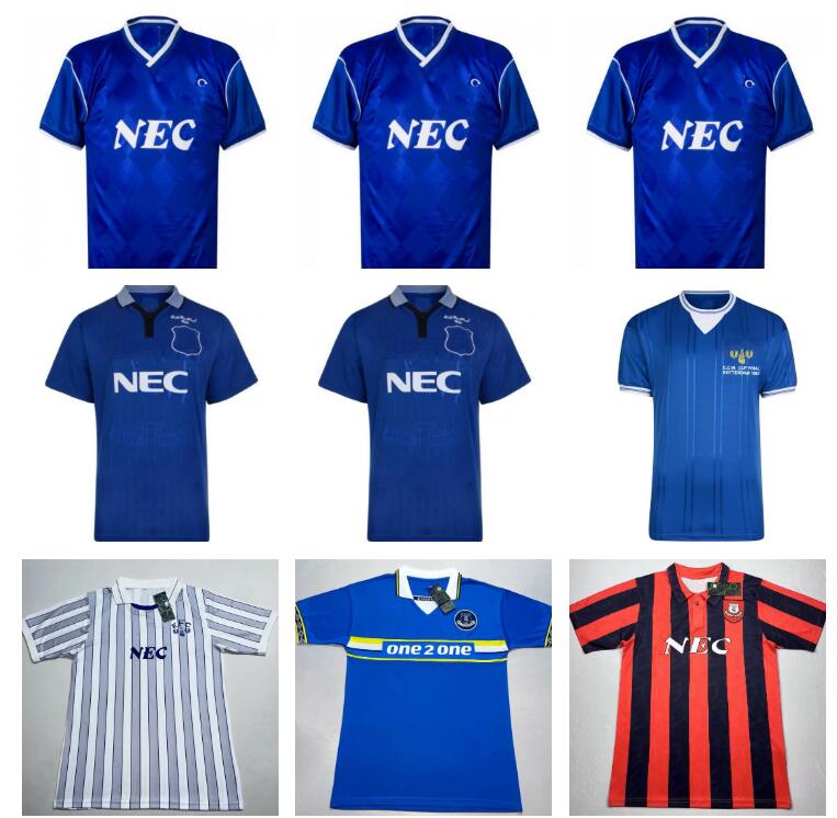 1988 1990 88 90 1994 1995 KANCHELSKIS GASCOIGNE Everton RETRO Soccer Jerseys SPEED BRANCH FERGUSON COLEMAN SOUTHALL Home Football Shirt 1986 1987 Shirts 1997 1999