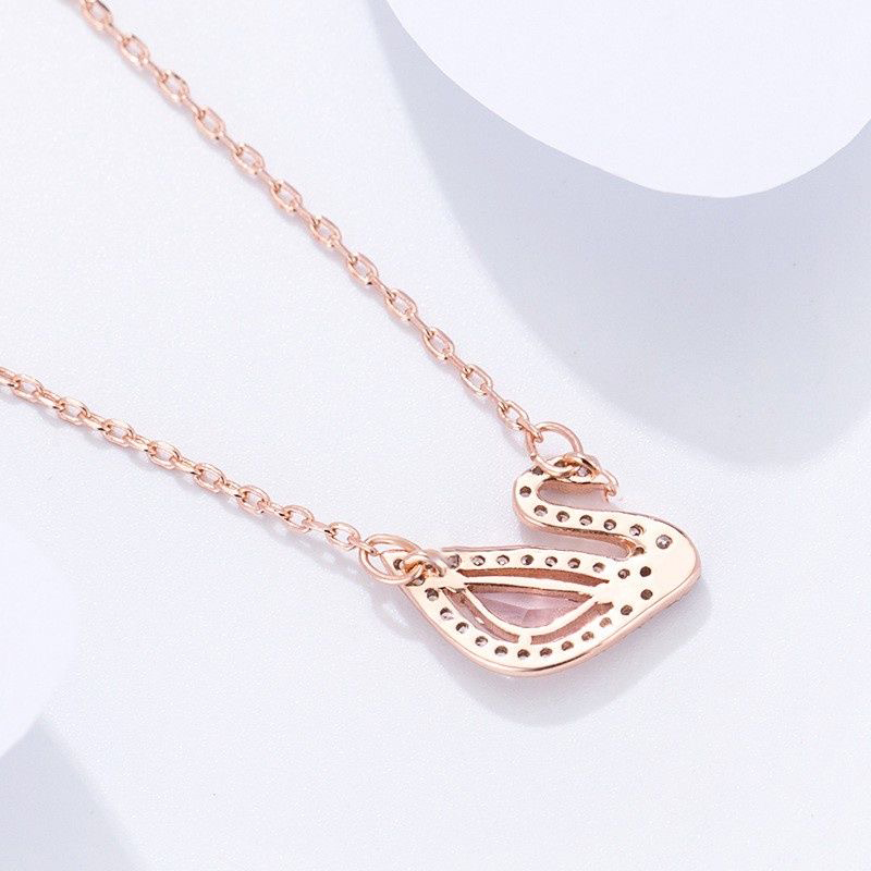 Fashion Women's Beating heart Dia Pendant Necklace 14K Gold Swan designer necklace INS Style Necklace emotional Gift Jewelry for Women Express Their Love 5A
