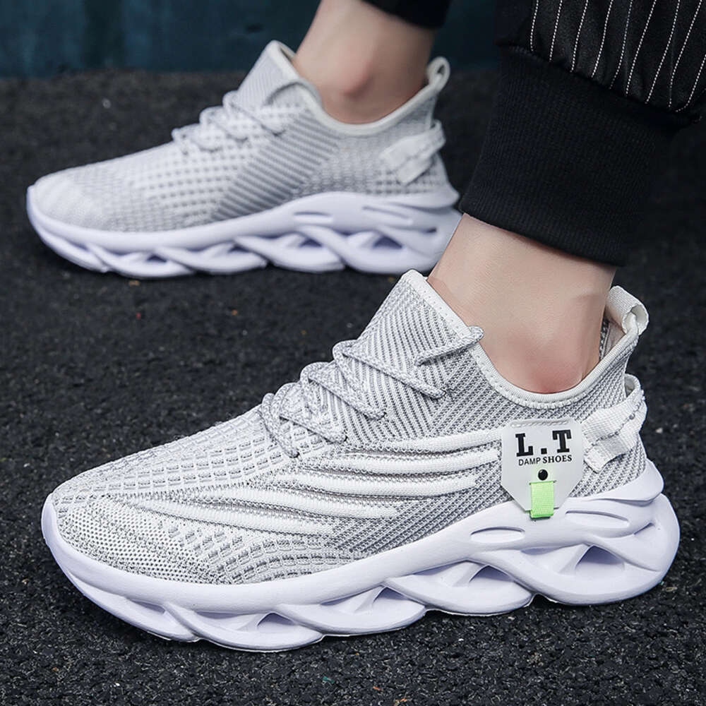 Running Jogging Black Casual Sneakers White Outdoor Breathable Mesh Men Light Shock Absorption Sports Shoes Ddmysaturn