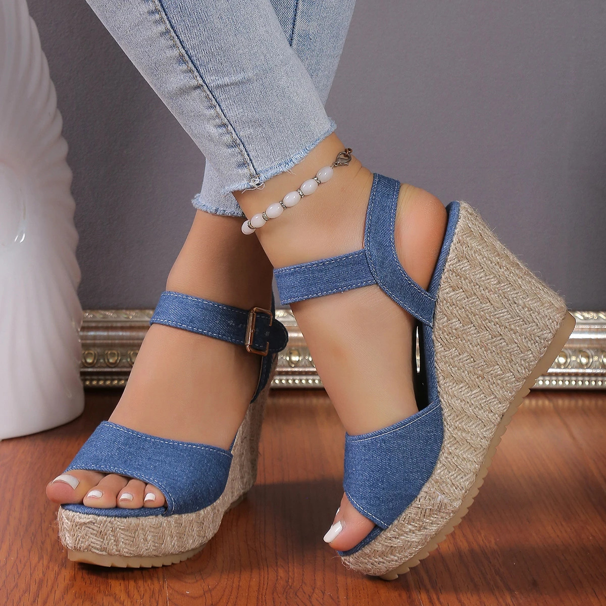 Espadrilles Wedge Womens Sandals Summer 2024 Womens Comfortable Casual Shoes Party Sandals Zapatillas Mujer Verano 240605