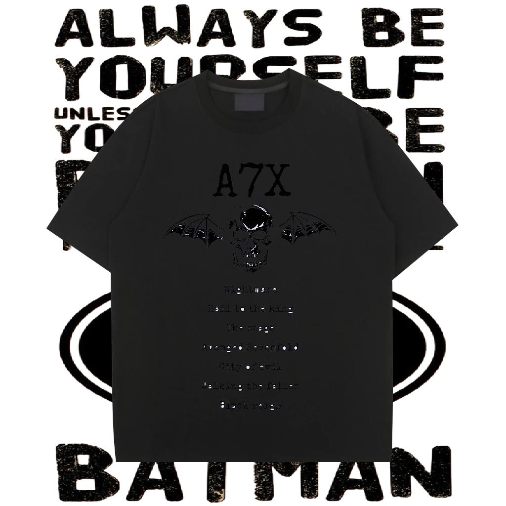 5A Men Tops Tees Cotton O Neck Short Sleeves Street Man T Shirts Black Oversized Stylist Clothes