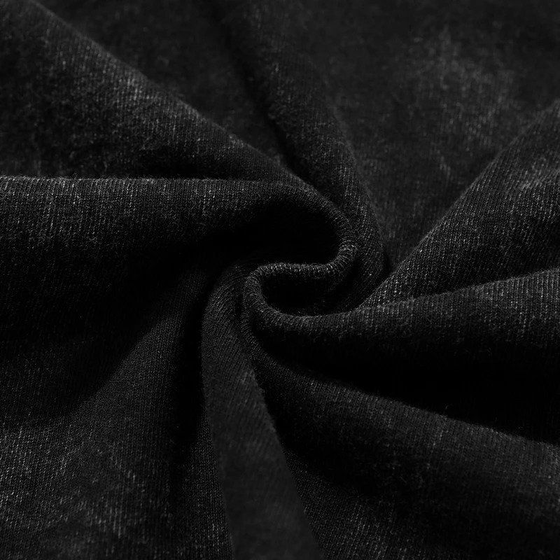 Summer Black Washed Men T-shirts Anime Print T Shirt 100% Cotton Vintege Casual Tees Unisex Hip Hop Streetwear Tops 240601