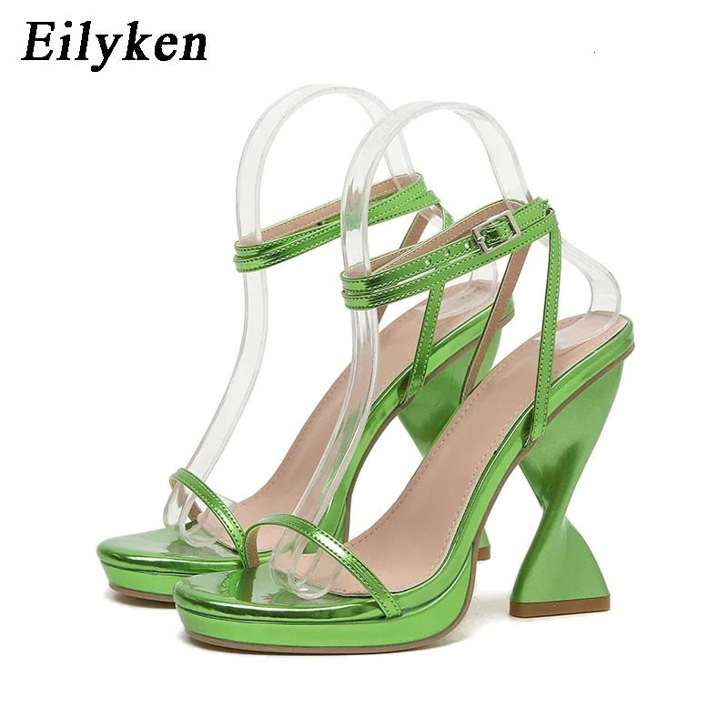Eilyken Summer Wedding Strappy Strange Style Heels Fashion Peep Toe Ankle Buckle Strap Platform Sandals Women Shoes 240605