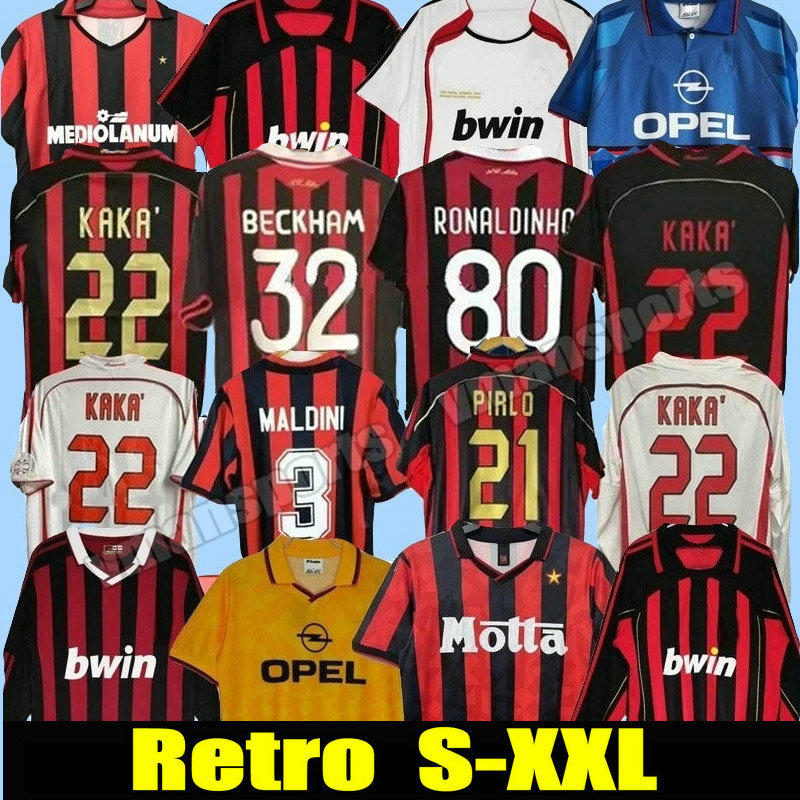11 12 Retro shirts home 93 94 95 96 97 Gullit SOCCER JERSEY 02 03 04 05 Maldini Van Basten football KAKA Inzaghi 06 07 2009 PIRLO SHEVCHENKO BAGGIO Milans Ibrahimovic