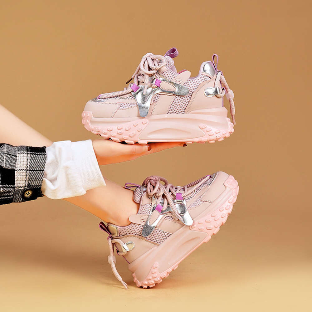 Ddmysports Cm Air Mesh Genuine Leather Platform Wedge Breathable Spring Chunky Sneaker Casual Ollow Igh Brand Flats Summer Comfy Shoes OUTDOOR