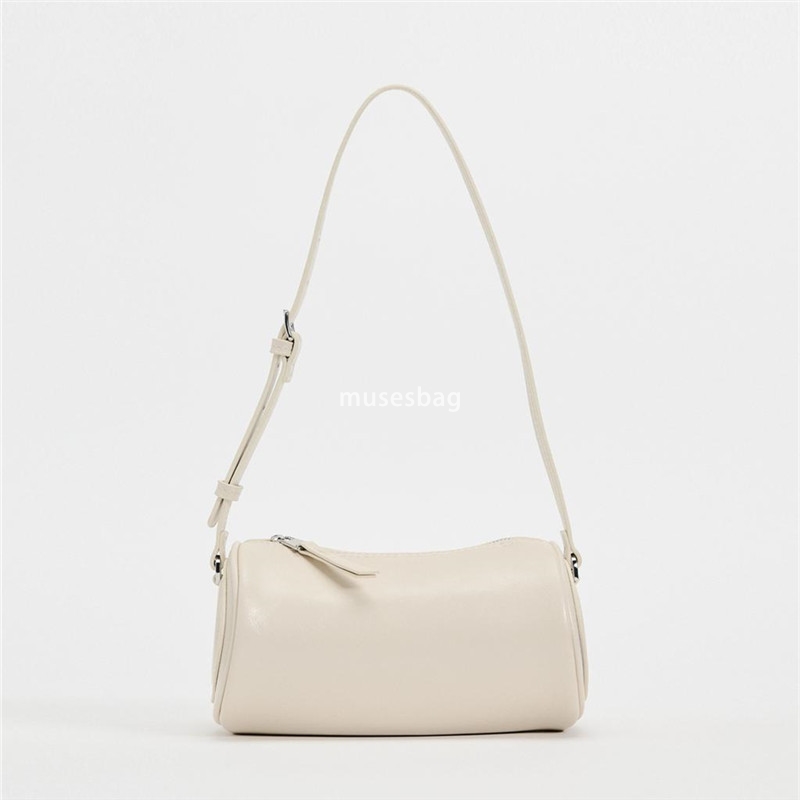 Spring New Mini One Shoulder Cylindrical Bowling Bag Crossbody Cylindrical Small Bag Large Capacity Commuter Women's Bag