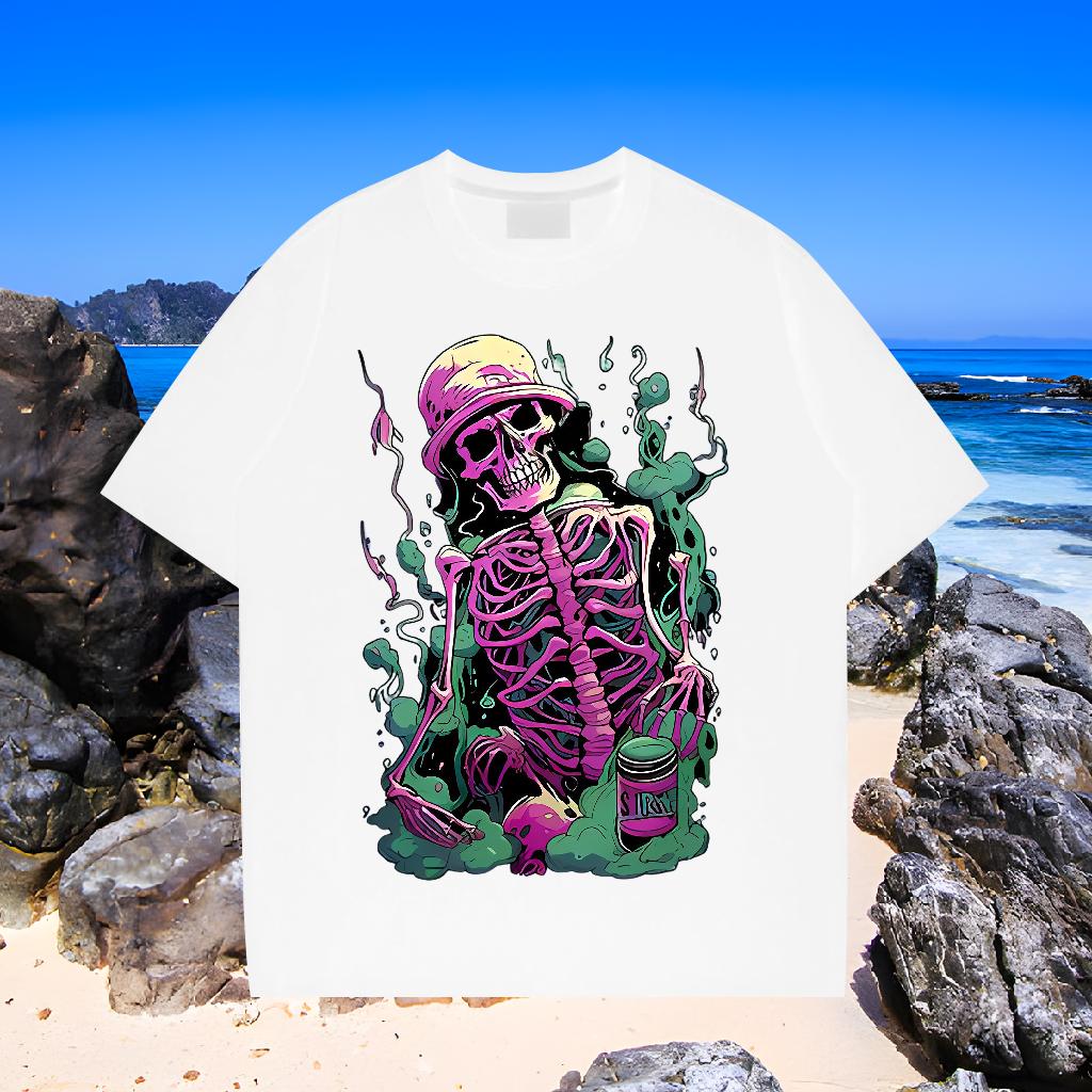 Cool Men Clothes T-Shirt Breathable Crew Neck Cotton Casual Daily Wear Mens T Shirts Floral Print 2024 Top Tees