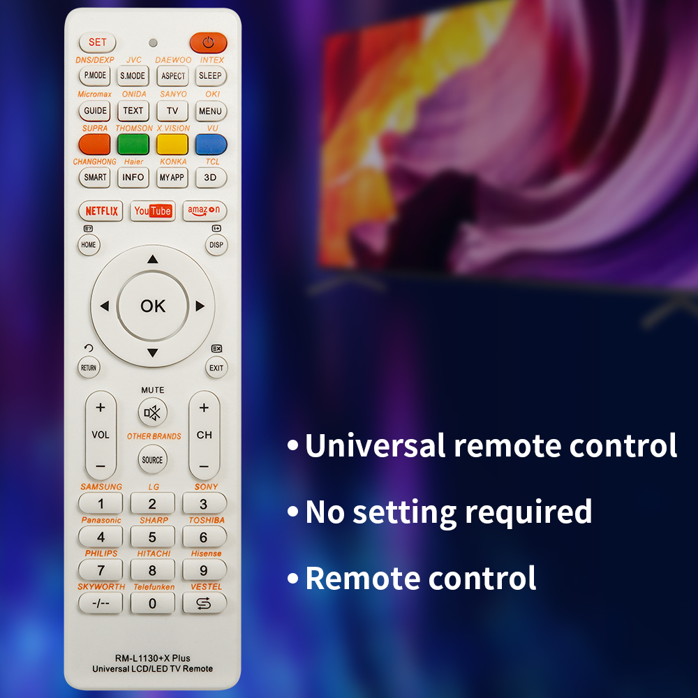 Universal RM-L1130+X Replacement Remote Control for Television TV RM-L113+12 RM-L1130+8 - view 4