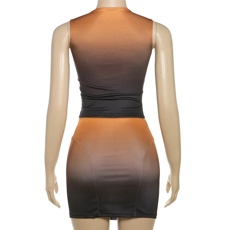 Patchwork PU Leather Bodycon Y2K Dress Suit Summer Sleeveless Crop Tank Tops Mini Skirt Two Piece Matching Sets Outfits 240601