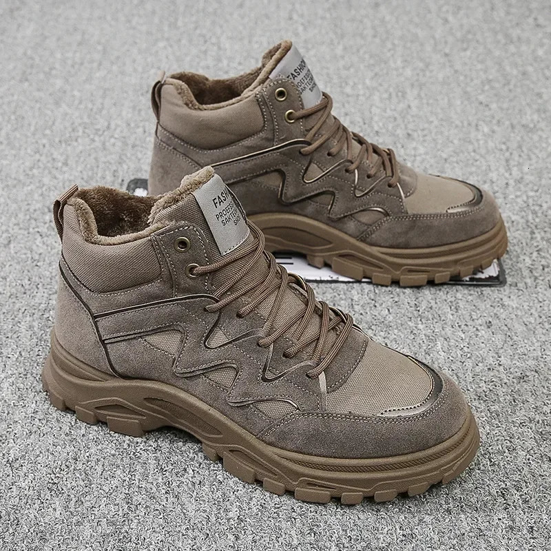 Mens Military Tactical Boots Fashion Platform Boots Outdoor Anti slip Training Shoes Winter High Top Combat Boots 240605