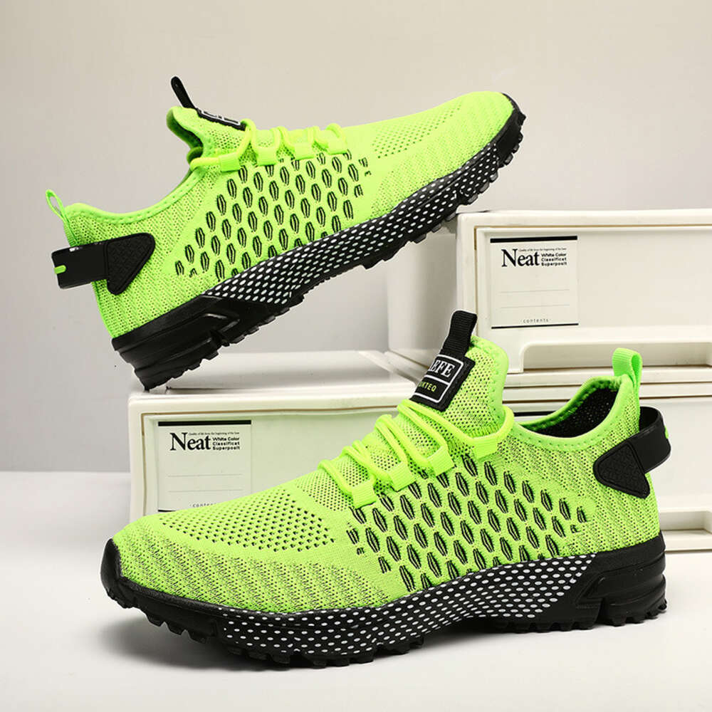 Sport Sneakers Casual Lace Up Summer Breathable Mesh Running For Men Lightweight Solid Color Tennis Shoes Ddmysaturn