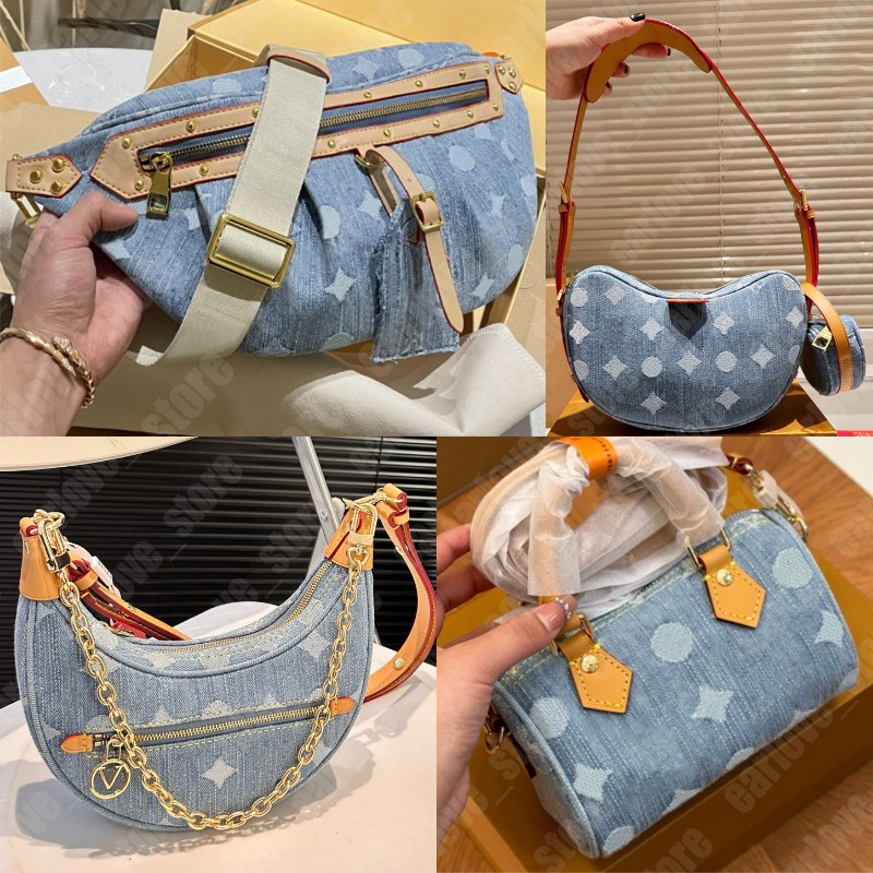 Denim Nano Handbag For Women Designer Crossbody Bags High Rise Bumbag Man Luxury Light Jeans Pillow Shoulder Bag Mini Totes Handbags